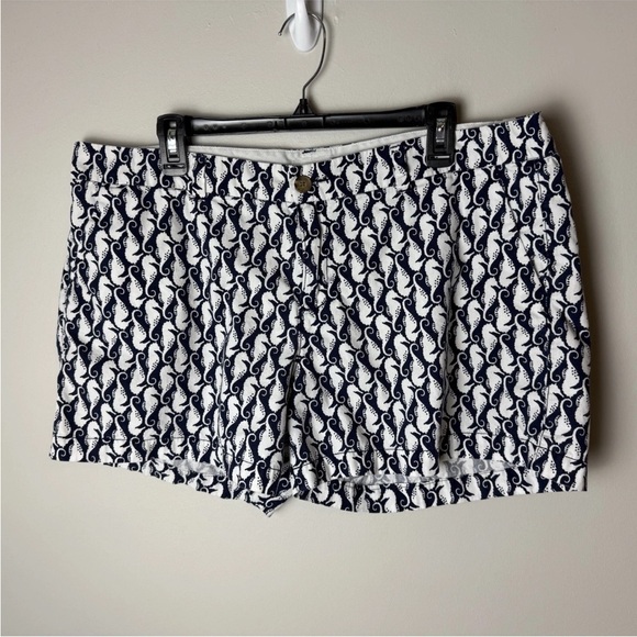 Old Navy Women’s Shorts Size 16 Seahorses Navy Blue White Cotton Pockets Casual - Picture 2 of 7